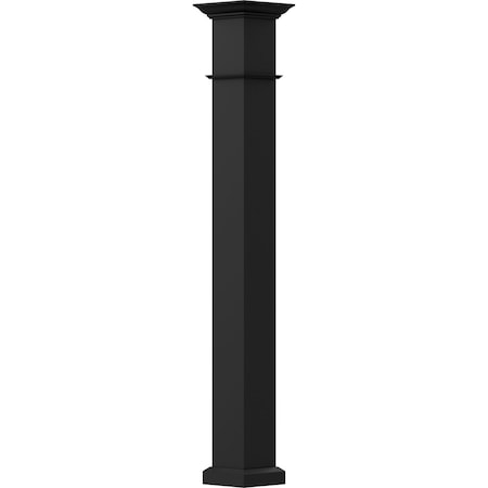 Ekena Millwork 6" x 8' Endura-Aluminum Wellington Style Column, Square Shaft (Load-Bearing 12,000 lbs) Non-Tapered EA0608ENPSDWEWE